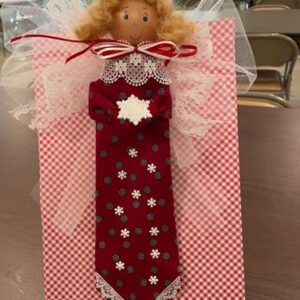 Up cycled necktie for christmas angel doll Arnolds Mills Community House