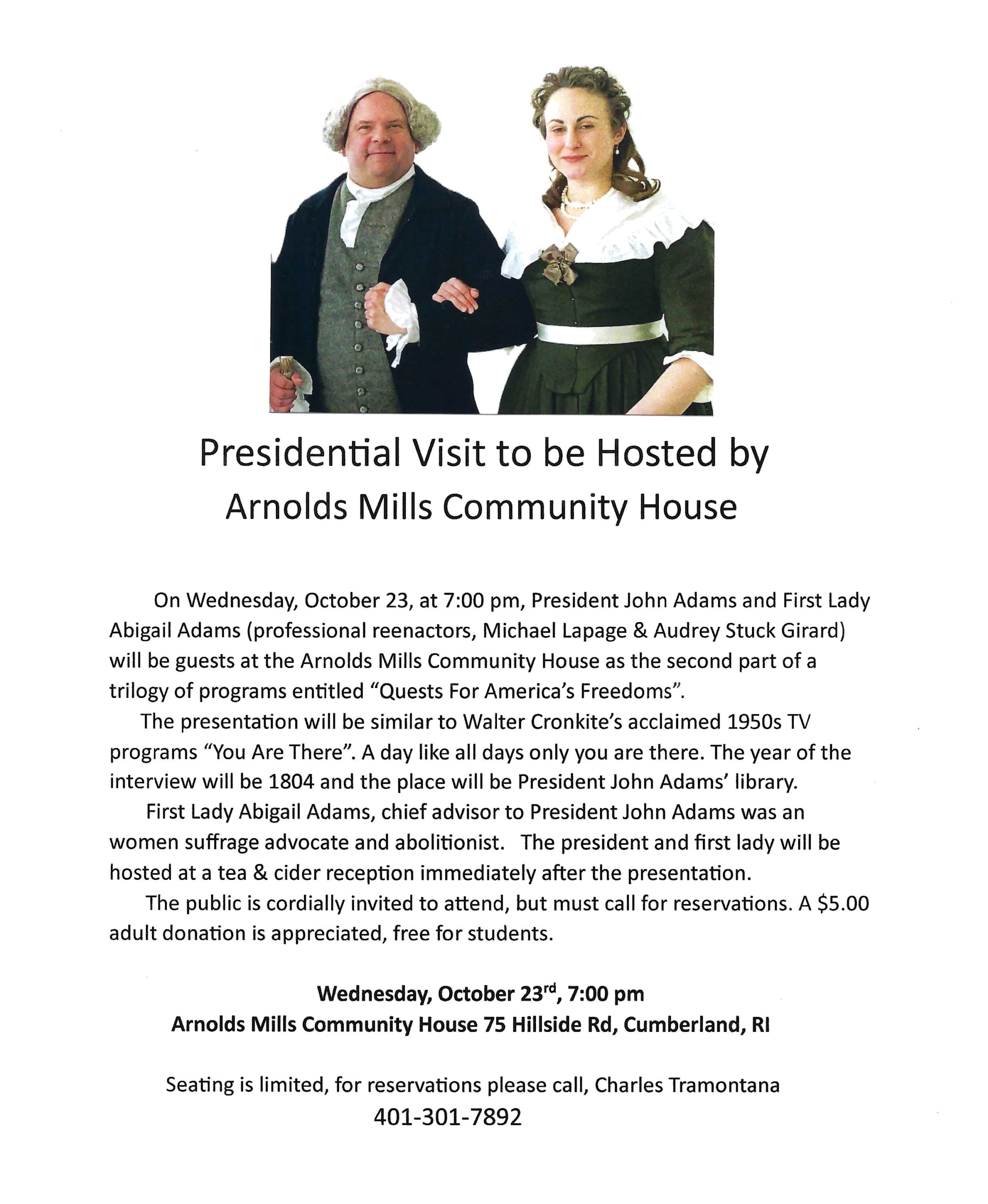 ADAMS PRES VISIT FLYER AAA