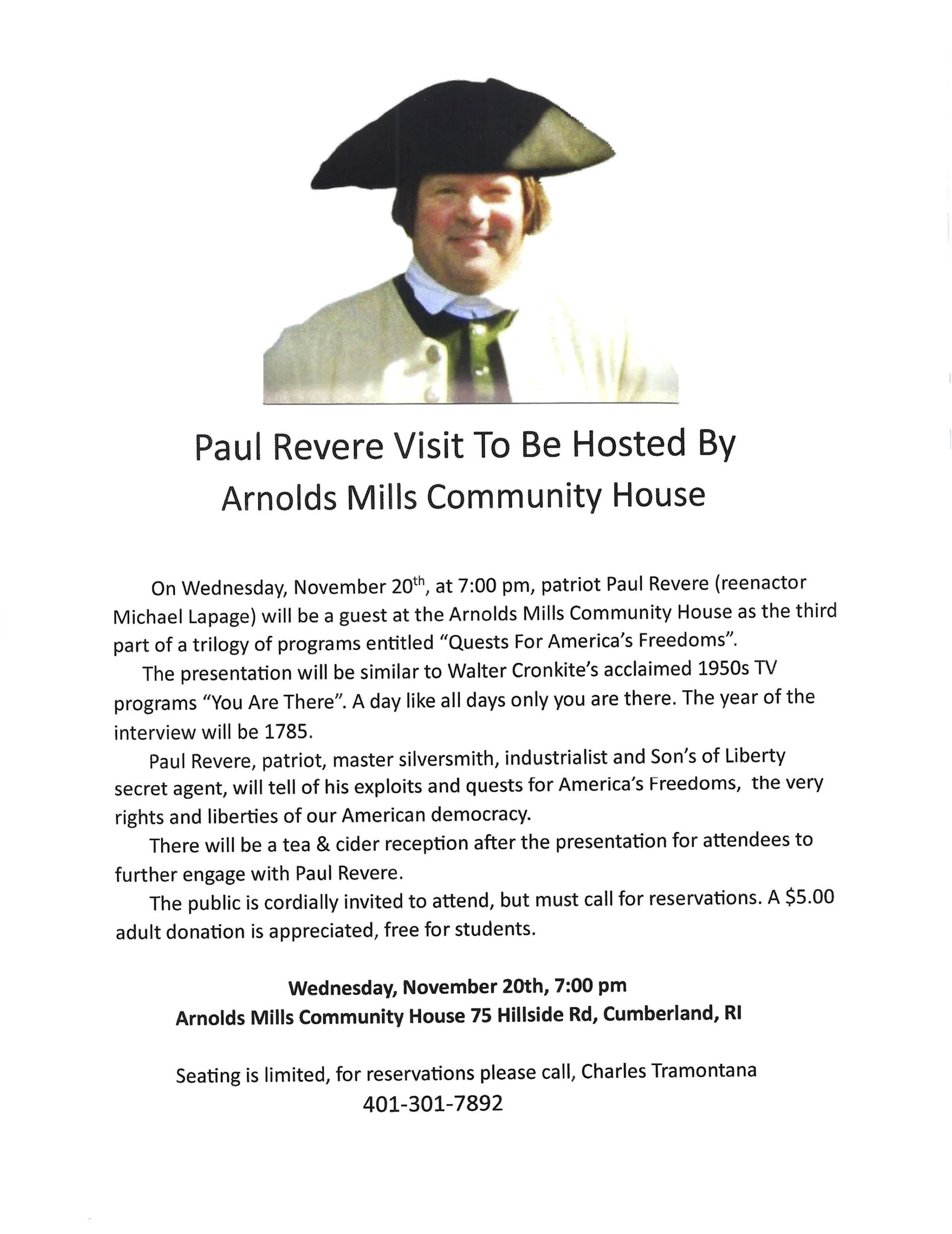 Quest Paul Revere Flyer 10 31 24 (002)